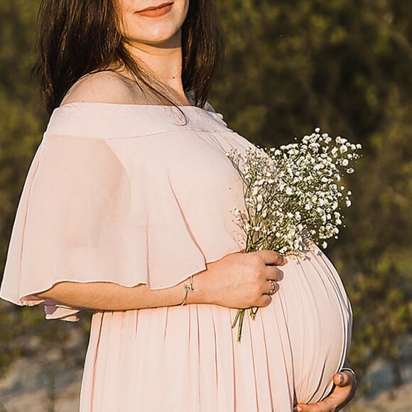 Maternity Photoshoot Pink Dress - Picture 2 of 2